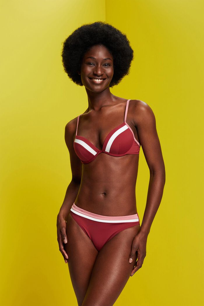 ESPRIT - Tri-colour padded underwire bikini top at our online shop