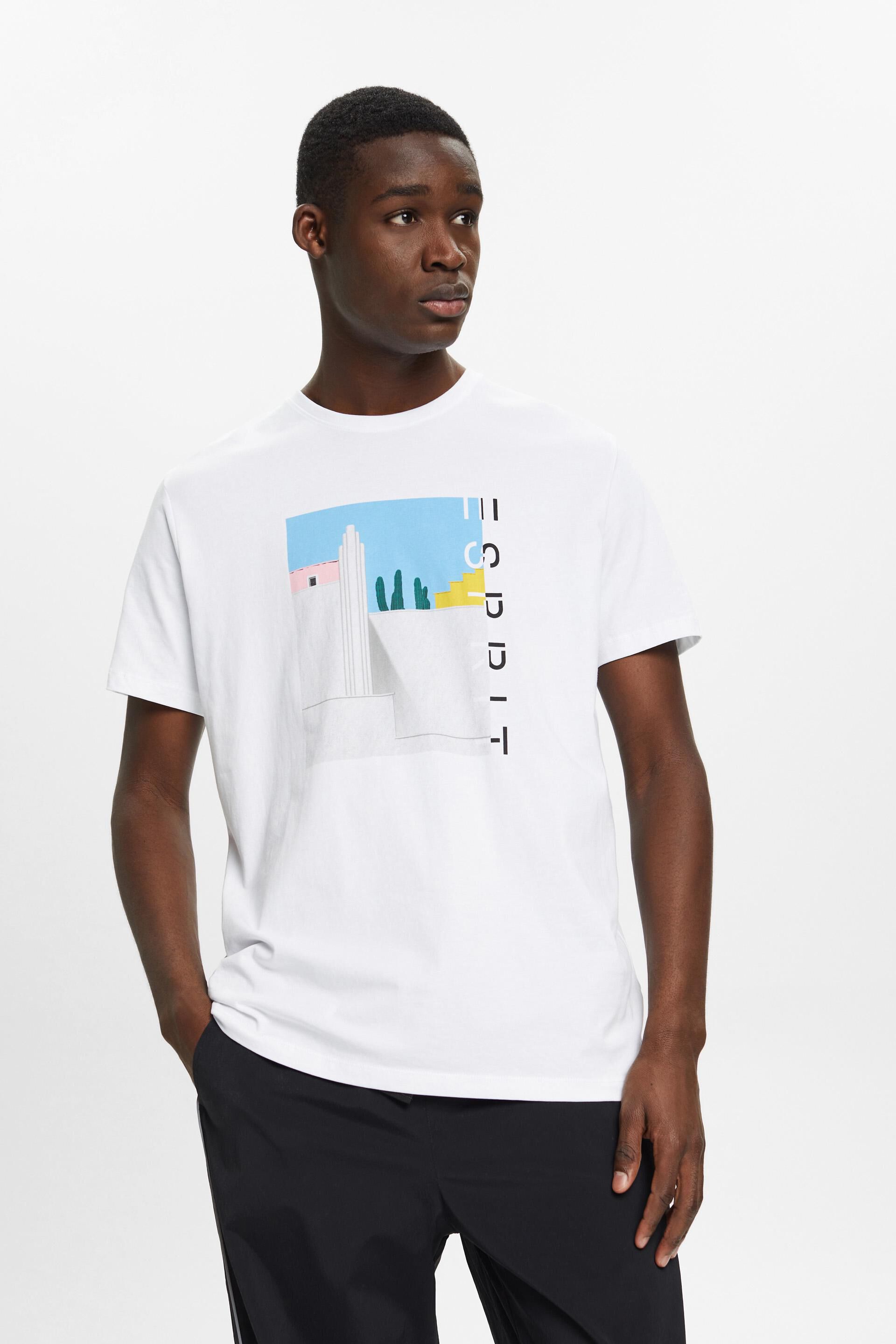ESPRIT - Cotton t-shirt with front print at our online shop