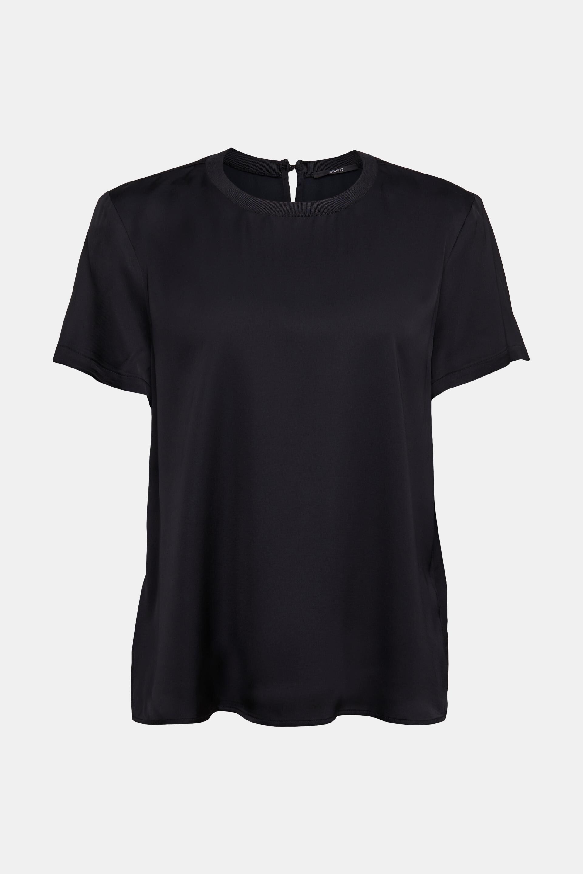 Long Sleeve Keyhole Neckline Embellished T-Shirt containing LENZING™  ECOVERO™ Viscose
