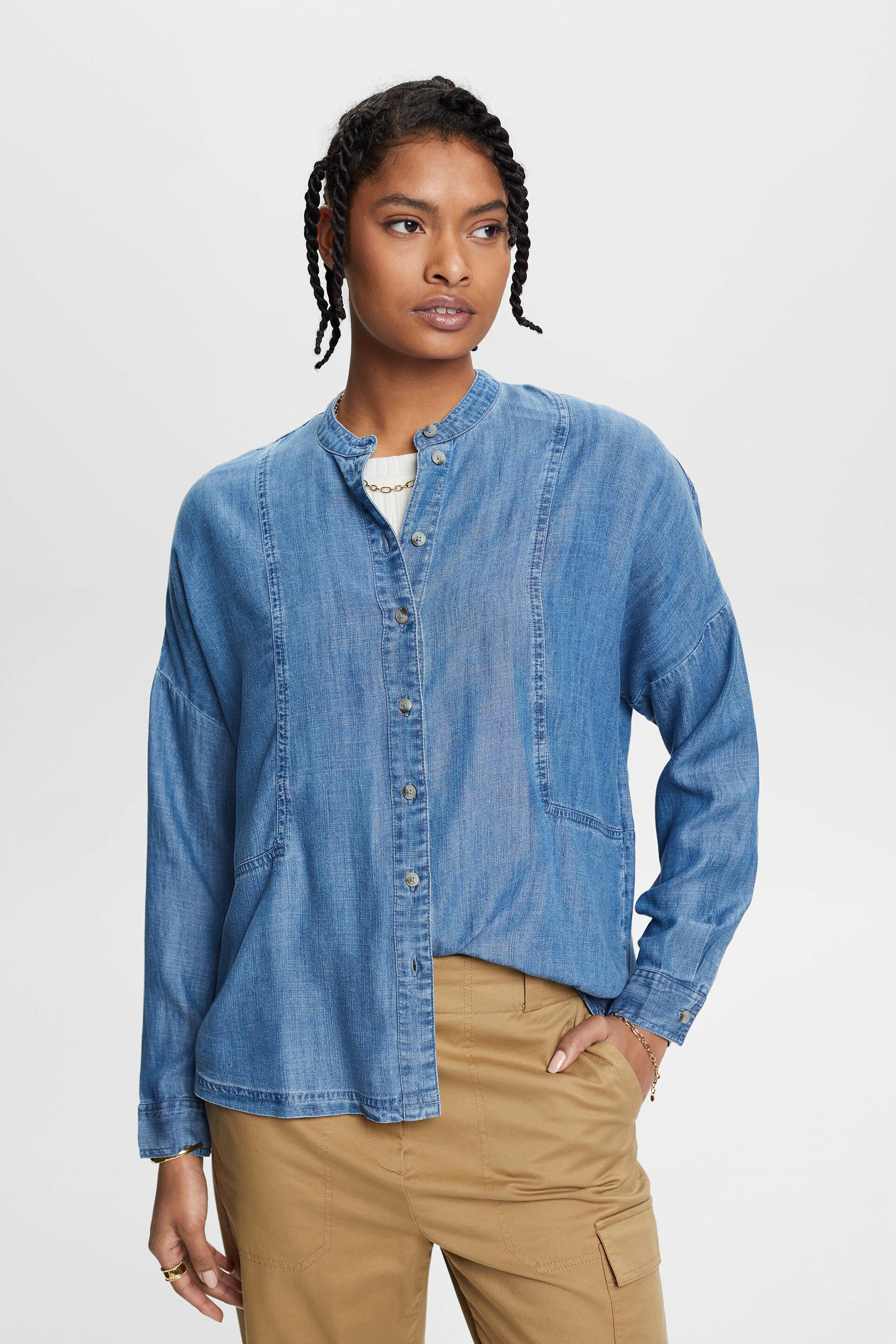 Cozami Casual Light Blue Double Pocket Denim Shirts For Women in Ujjain at  best price by A V Collection - Justdial