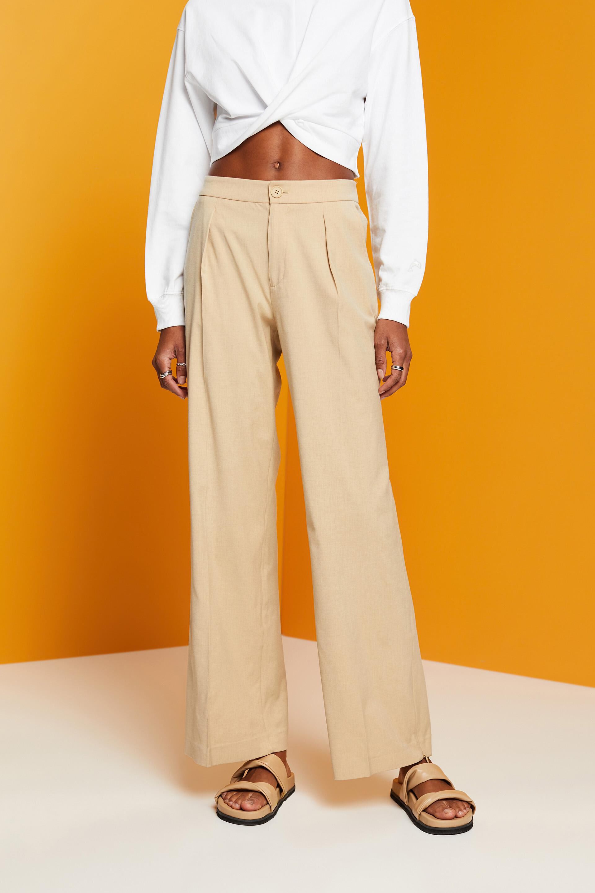 Split hem trousers with zip at our online shop - ESPRIT