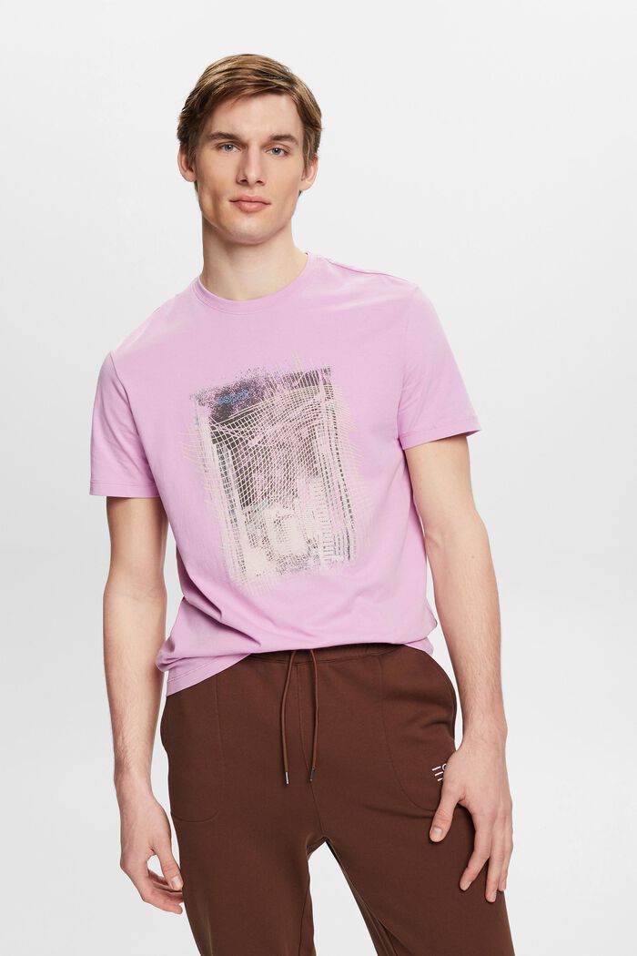 Men's Purple Neverstop Printed Oversized T-shirt