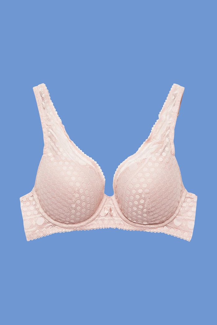 Poly Cotton Plain Women Pink Under Wire Push Up Padded Bra, Size