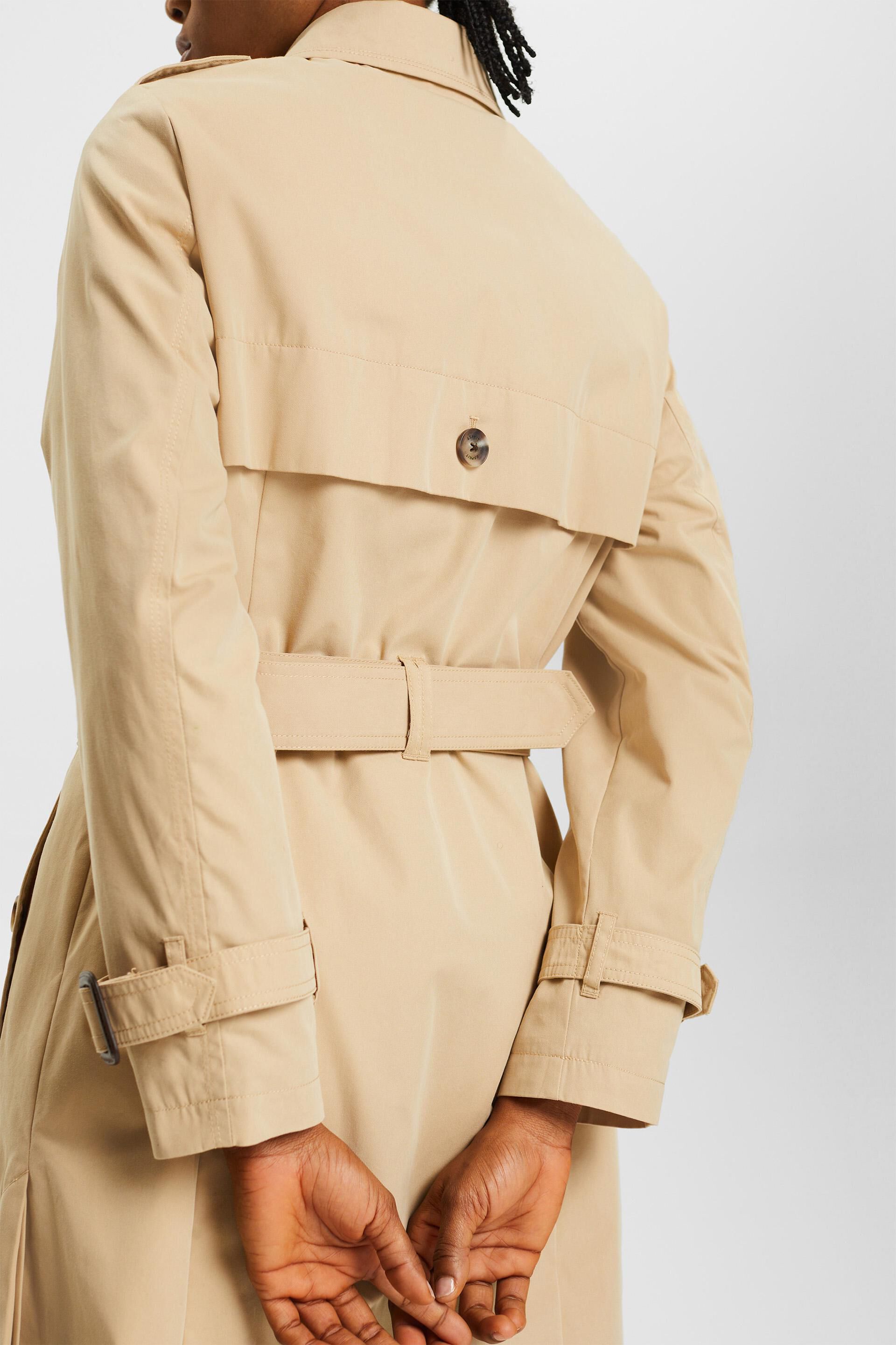 ESPRIT - Double-breasted trench coat with belt at our online shop