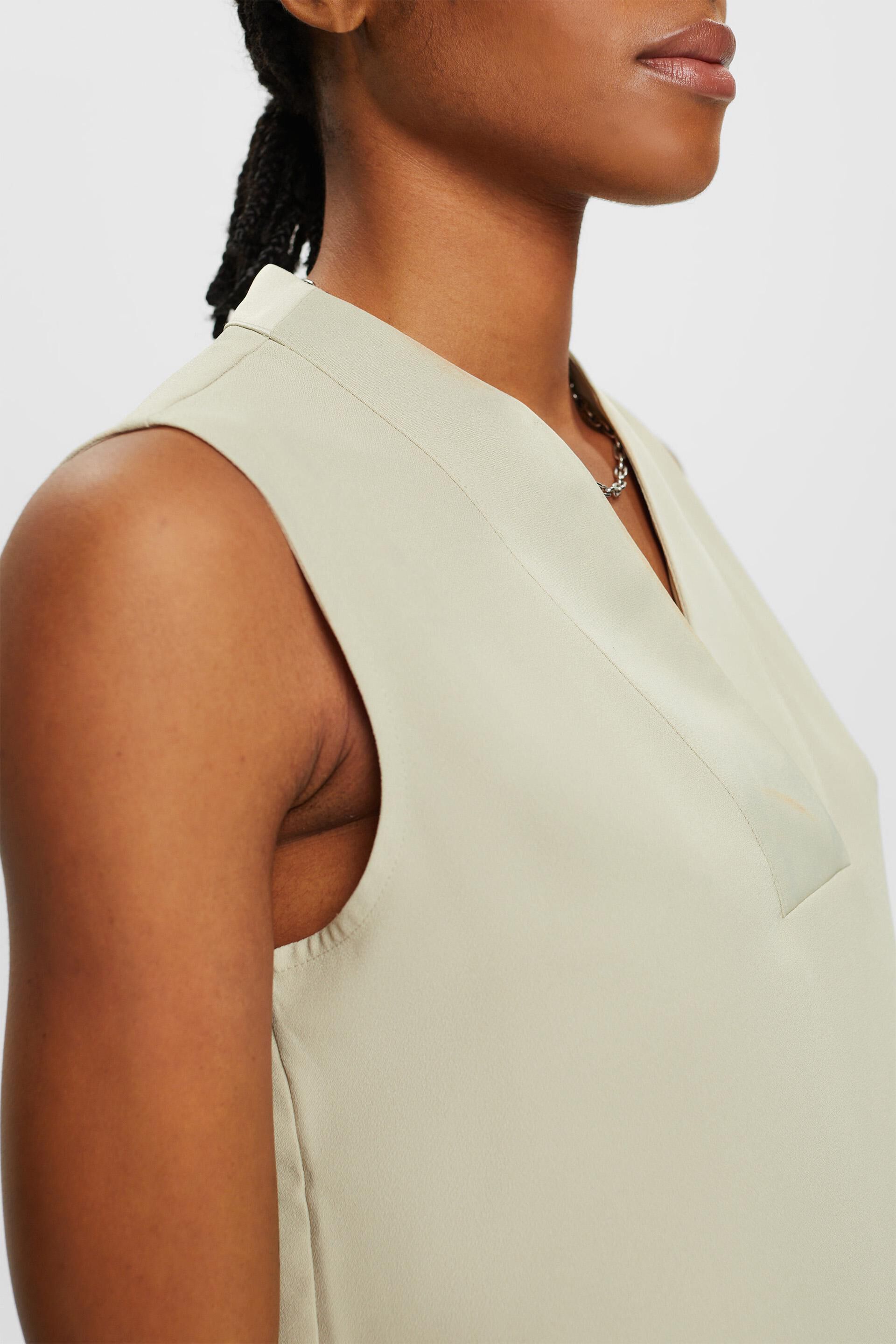ESPRIT - Sleeveless V-neck blouse at our online shop