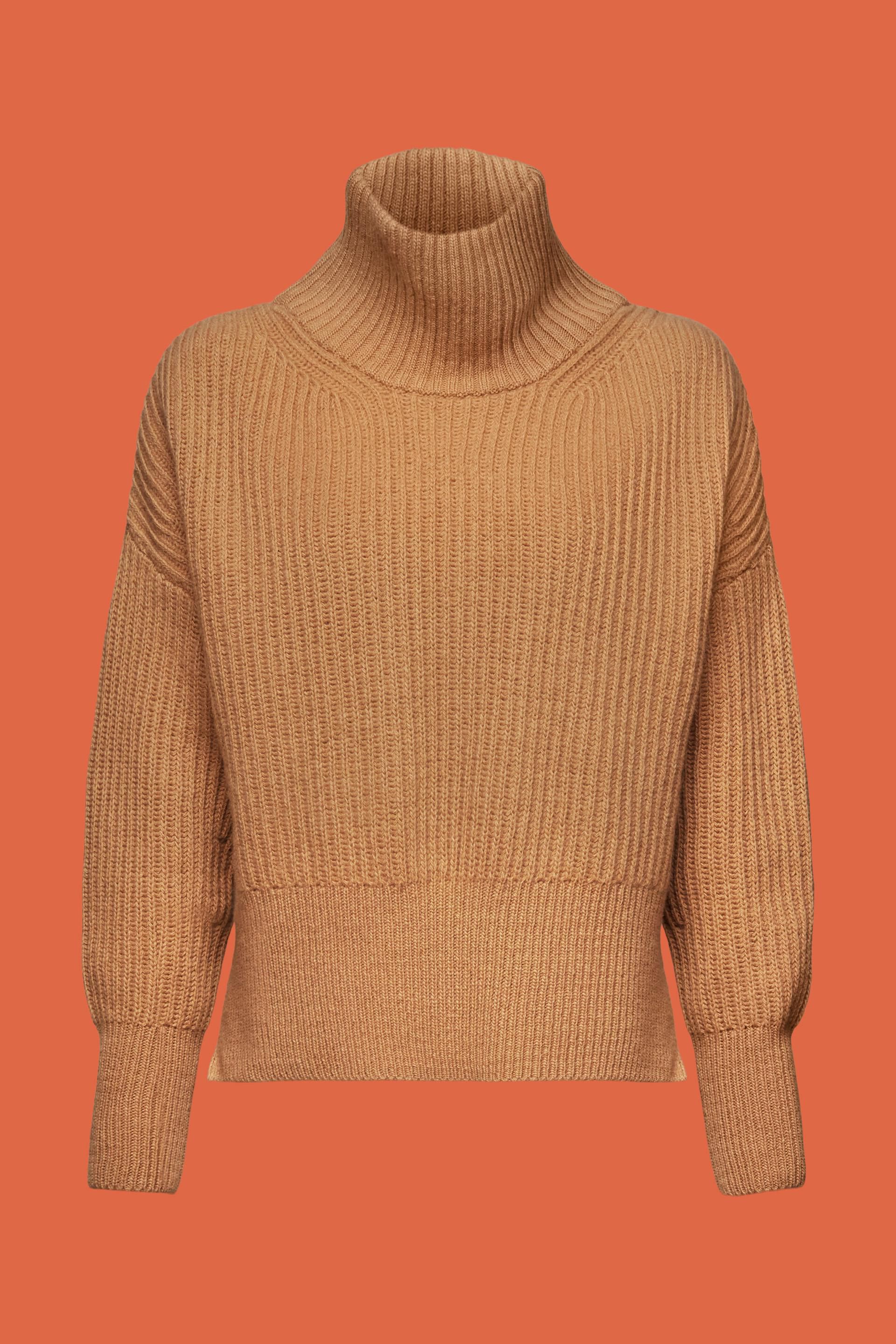Rib-Knit Turtleneck Sweater at our online shop - ESPRIT