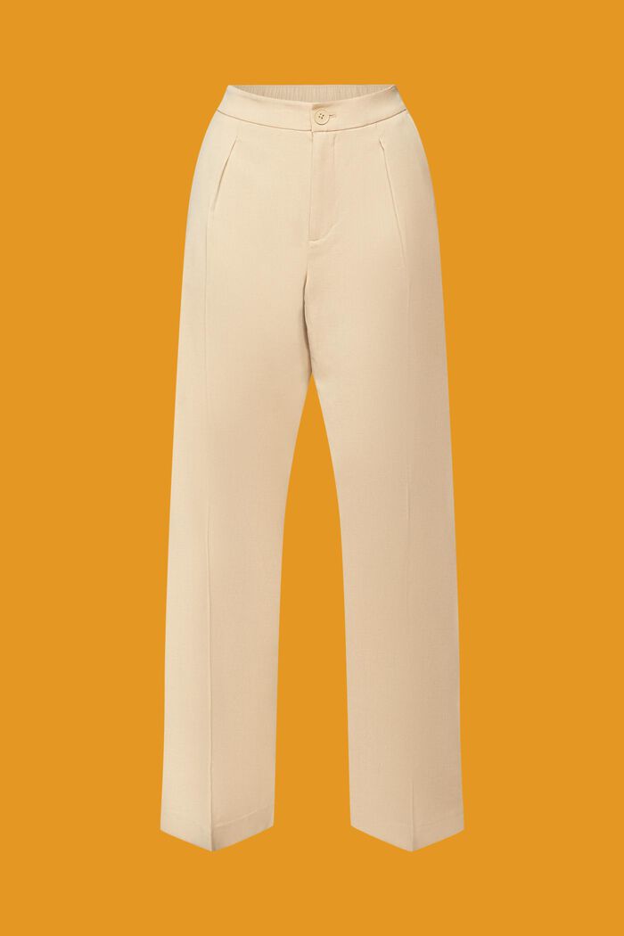 White Woven Tailored Split Hem Skinny Trousers