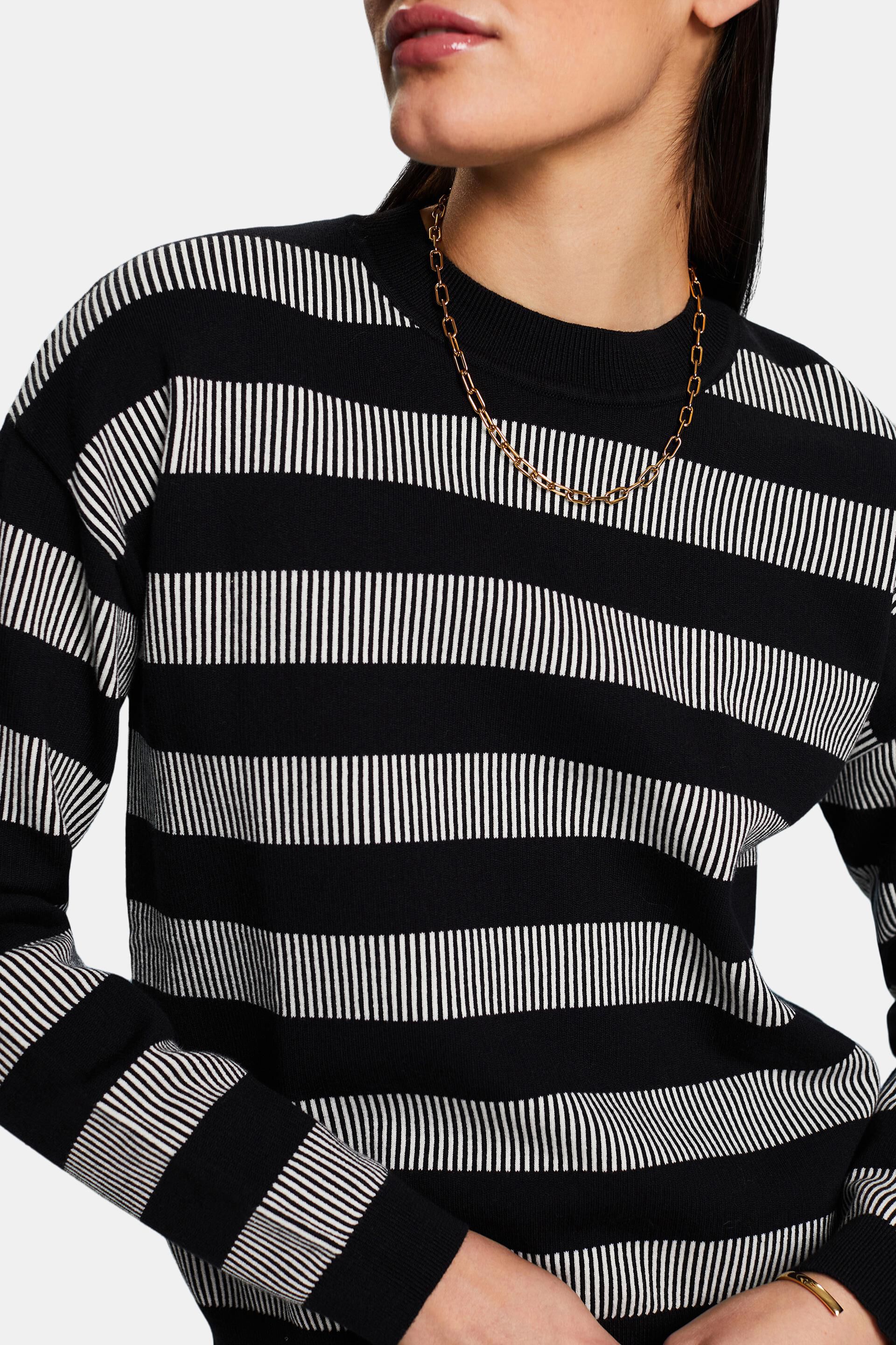 ESPRIT - Jacquard Striped Crewneck Sweater at our online shop