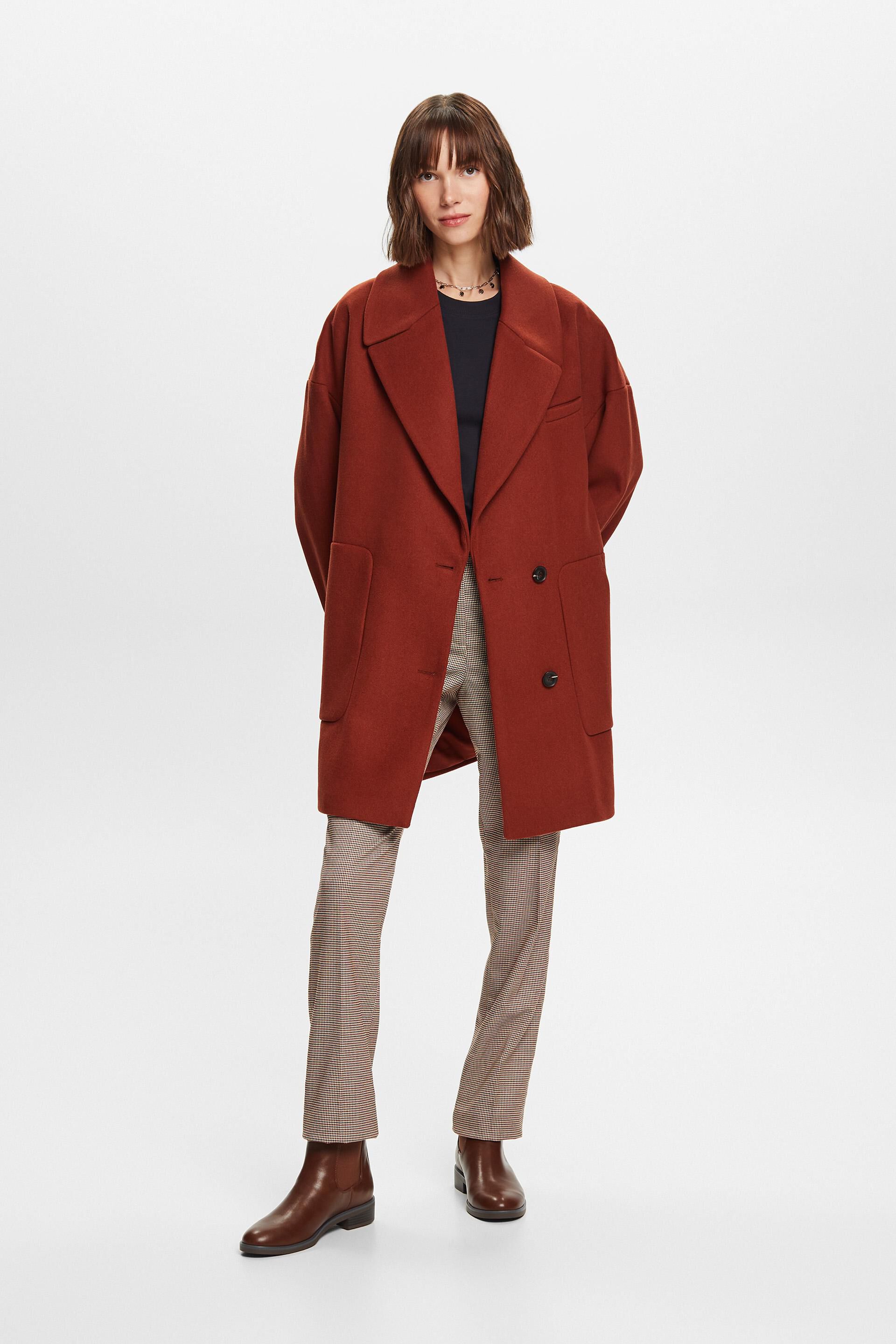 ESPRIT - Recycled: blended wool coat at our online shop